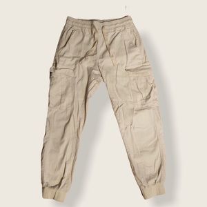 Light Beige Cargo Cuffed Pants